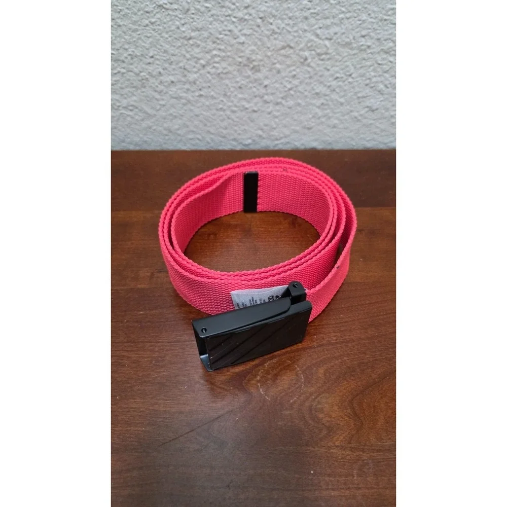 Adidas Red Woven Belt Black Metal Buckle Size OS